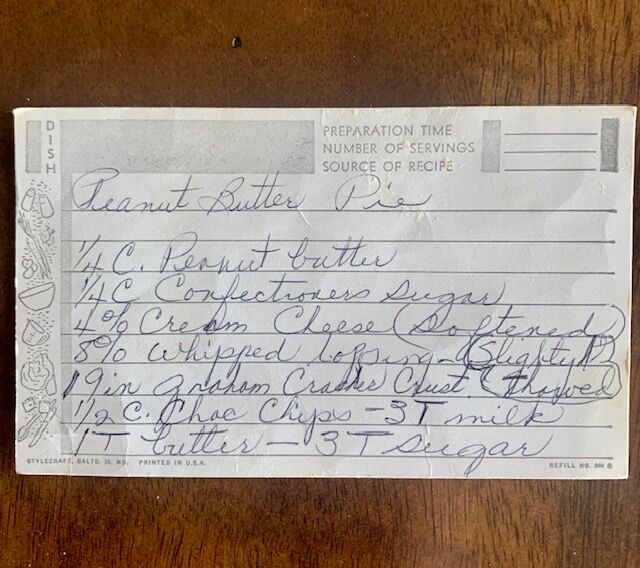 Carey Lucille Garrett Lynch’s peanut butter pie recipe